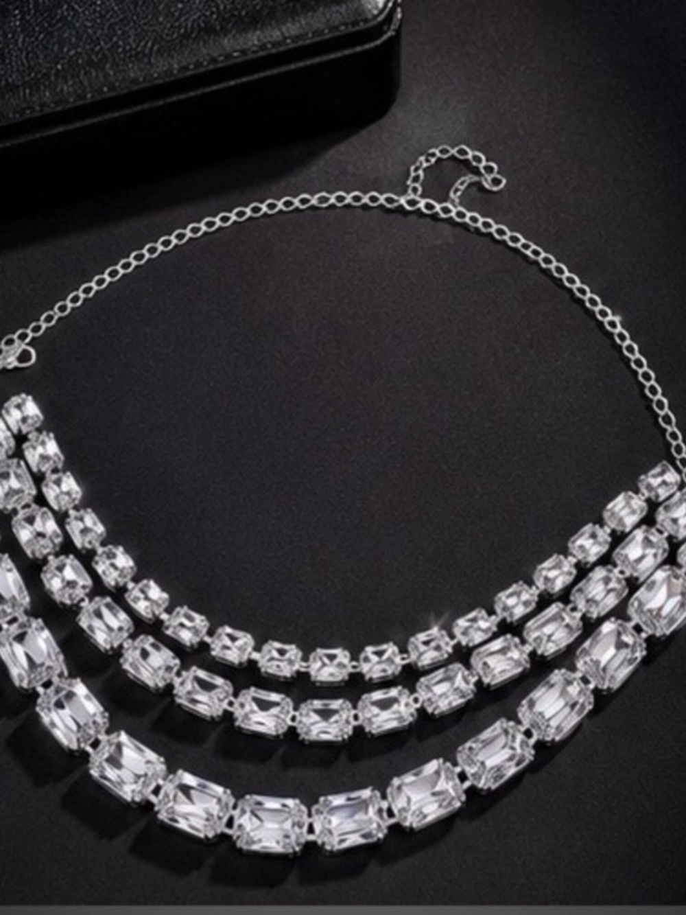 Opulent Silver Crystal Collar Necklace - Picture 4 of 4